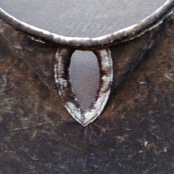 Grey Green Semi Crushed Velvet Baby Doll Round Neck Keyhole  Peplum Tunic Sz S - Picture 4 of 7